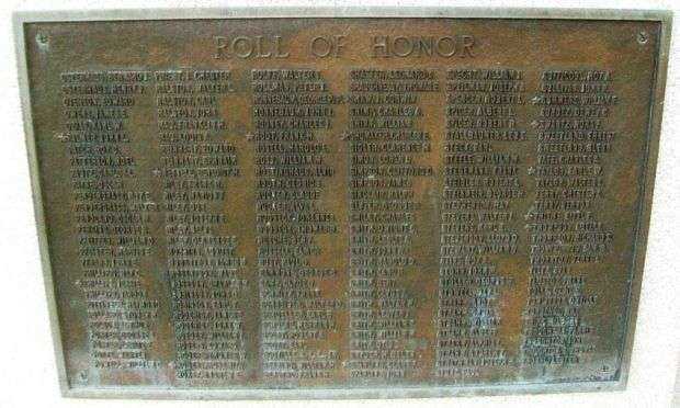 NEMAHA COUNTY WORLD WAR MEMORIAL PLAQUE D