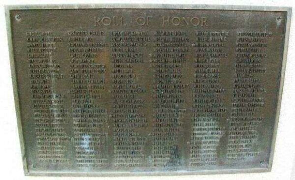 NEMAHA COUNTY WORLD WAR MEMORIAL PLAQUE C