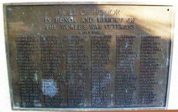 NEMAHA COUNTY WORLD WAR MEMORIAL PLAQUE A