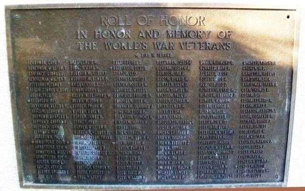 NEMAHA COUNTY WORLD WAR MEMORIAL PLAQUE A