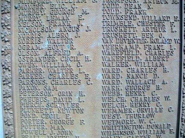 CANEY WORLD WAR I MEMORIAL PLAQUE H