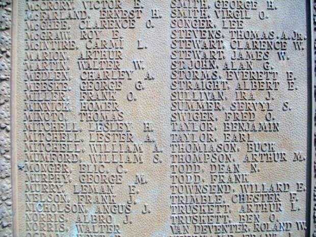 CANEY WORLD WAR I MEMORIAL PLAQUE G