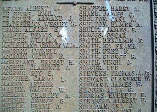 CANEY WORLD WAR I MEMORIAL PLAQUE F