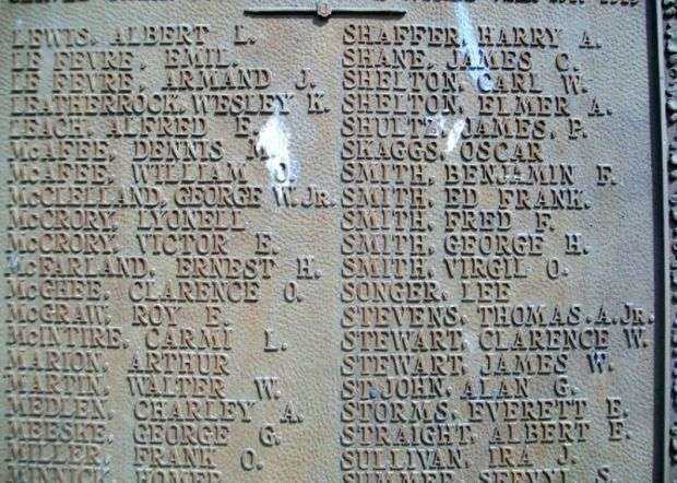 CANEY WORLD WAR I MEMORIAL PLAQUE F