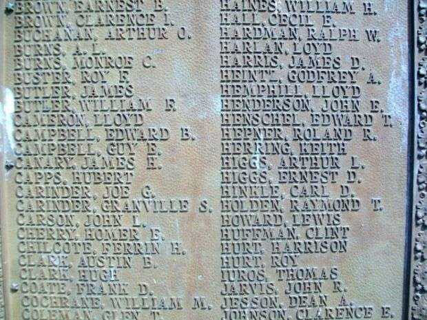 CANEY WORLD WAR I MEMORIAL PLAQUE D