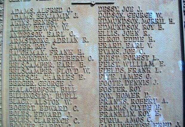 CANEY WORLD WAR I MEMORIAL PLAQUE B