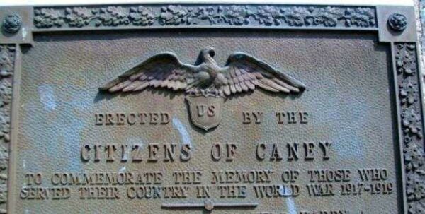 CANEY WORLD WAR I MEMORIAL PLAQUE A