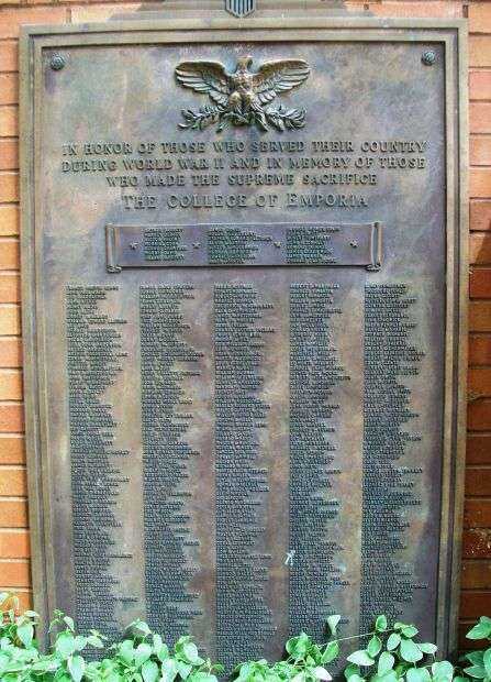 COLLEGE OF EMPORIA WORLD WAR II MEMORIAL