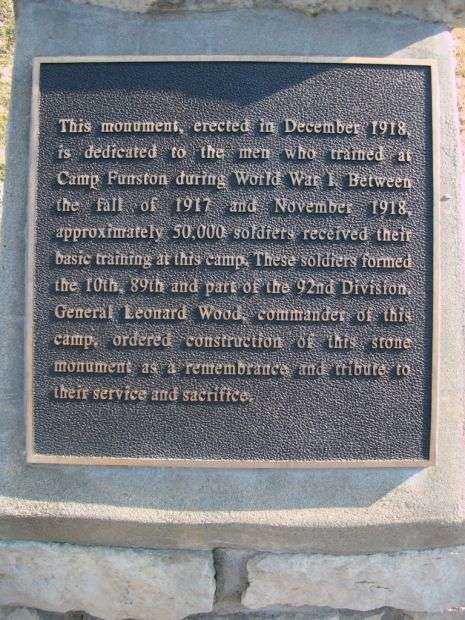 CAMP FUNSTON MONUMENT PLAQUE A