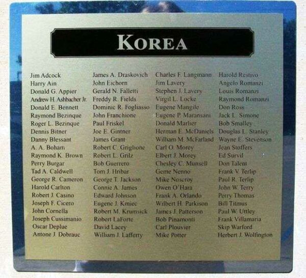 FRONTENAC VETERANS HONOR ROLL MEMORIAL PLAQUE H