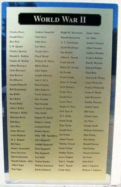 FRONTENAC VETERANS HONOR ROLL MEMORIAL PLAQUE G