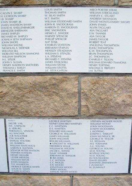 CHASE COUNTY ALL VETERANS MEMORIAL WALL OF HONOR PLATES 10 & 11