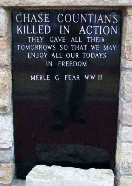 CHASE COUNTY ALL VETERANS MEMORIAL PLAQUE C