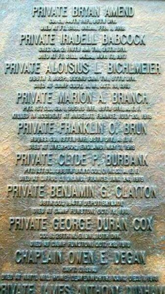 ATCHISON COUNTY WORLD WAR I MEMORIAL PLAQUE A