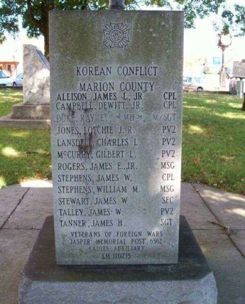 MARION COUNTY KOREAN, VIETNAM WARS AND MEDAL OF HONOR MEMORIAL SIDE A