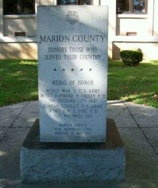 MARION COUNTY KOREAN, VIETNAM WARS AND MEDAL OF HONOR MEMORIAL FRONT