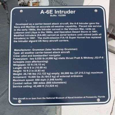 A-6E INTRUDER MEMORIAL PLAQUE