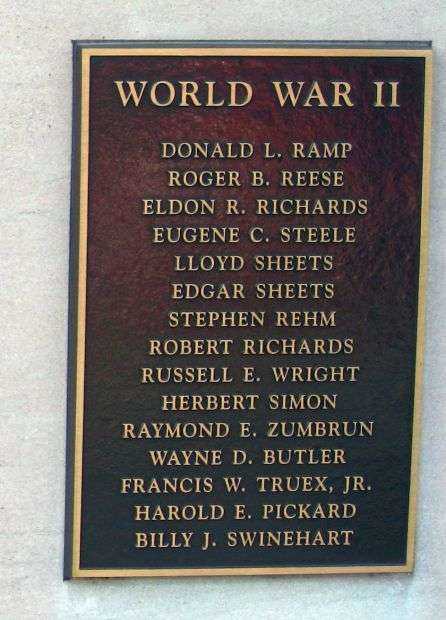 WHITLEY COUNTY WORLD WARS I AND II MEMORIAL PLAQUE F