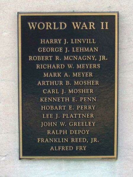 WHITLEY COUNTY WORLD WARS I AND II MEMORIAL PLAQUE E