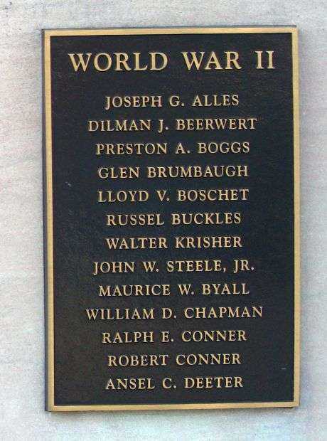 WHITLEY COUNTY WORLD WARS I AND II MEMORIAL PLAQUE C