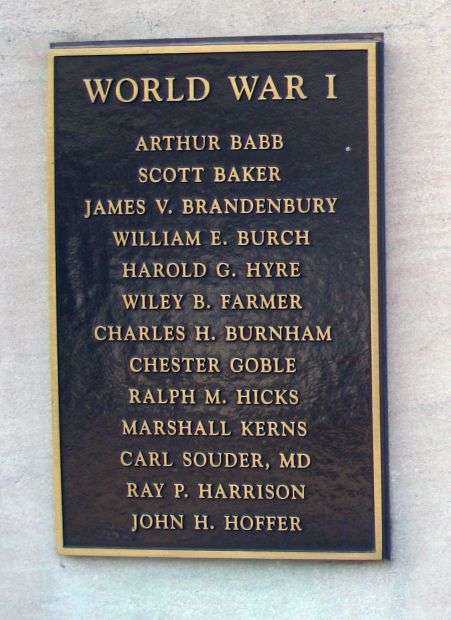 WHITLEY COUNTY WORLD WARS I AND II MEMORIAL PLAQUE A