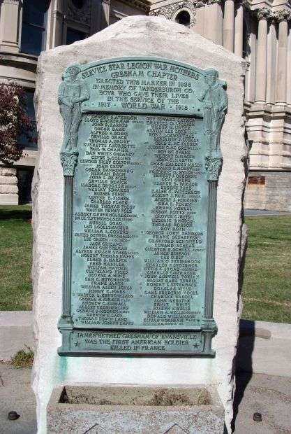 VANDERBURGH COUNTY WORLD WAR I HONOR ROLL MEMORIAL