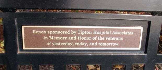 TIPTON COUNTY WORLD WAR I AND II MEMORIAL BENCH B