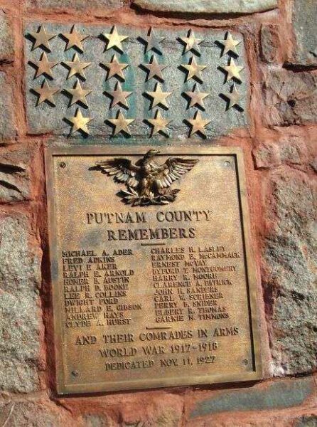 PUTNAM COUNTY REMEMBERS WORLD WAR I MEMORIAL PLAQUE