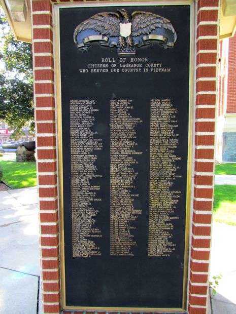 LAGRANGE COUNTY WAR MEMORIAL PLAQUE D