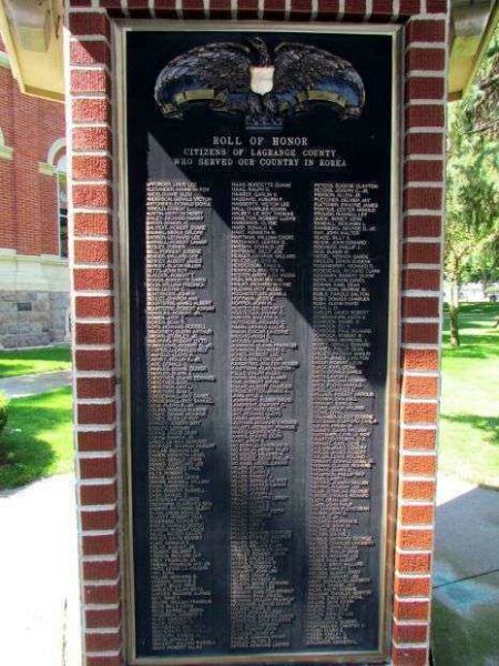 LAGRANGE COUNTY WAR MEMORIAL PLAQUE C
