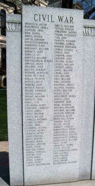 KOSCIUSKO COUNTY WAR MEMORIAL STONE A