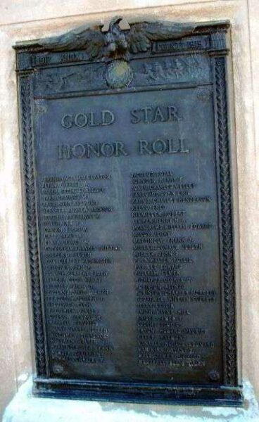 KNOX COUNTY GOLD STAR HONOR ROLL WWI MEMORIAL PLAQUE