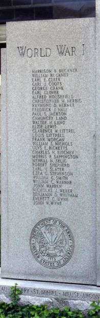JEFFERSON COUNTY WAR MEMORIAL HONOR ROLL STONE A