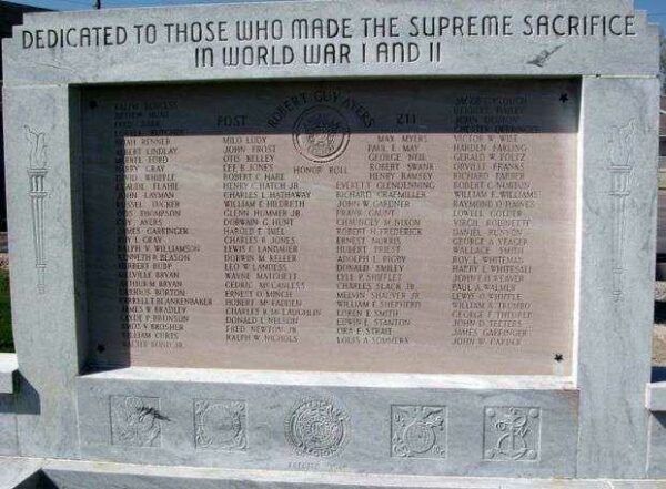 AMERICAN LEGION POST 211 WORLD WARS MEMORIAL CENTER STONE