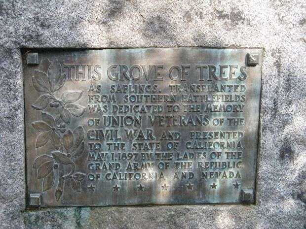 THIS GROVE OF TREES MEMORIAL PLAQUE