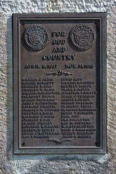 FOR GOD AND COUNTRY WORLD WAR I MEMORIAL PLAQUE