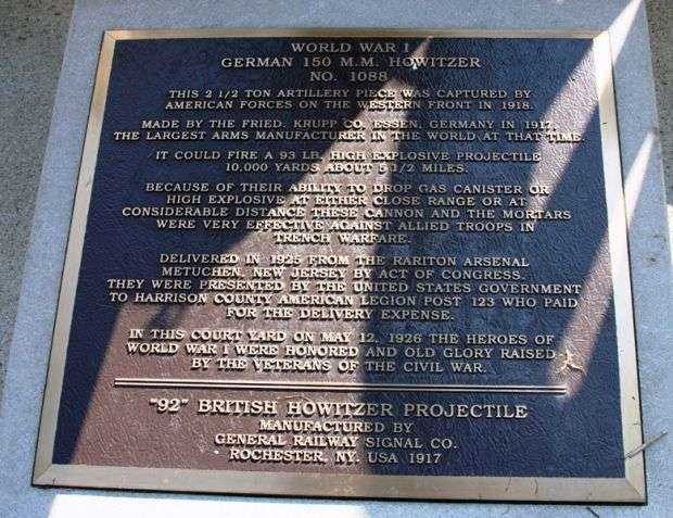 GERMAN 150 M.M. HOWITZER MEMORIAL CANNON PLAQUE