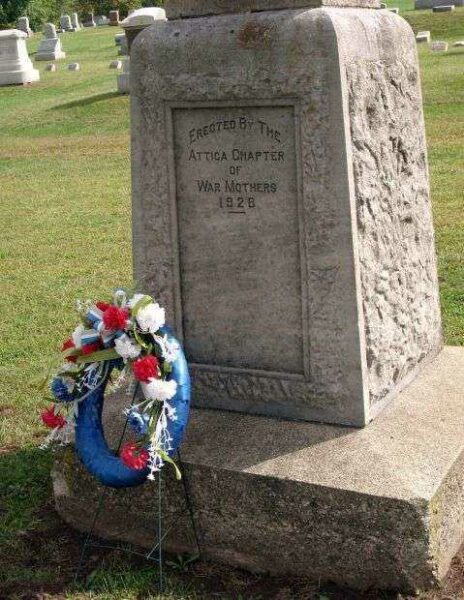 ATTICA WAR MOTHERS WORLD WAR I MEMORIAL FRONT