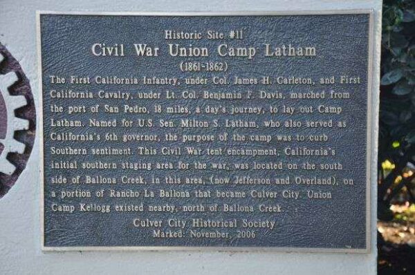 CIVIL WAR UNION CAMP LATHAM MEMORIAL PLAQUE