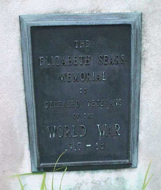 THE ELIZABETH SEARS MEMORIAL PLAQUE