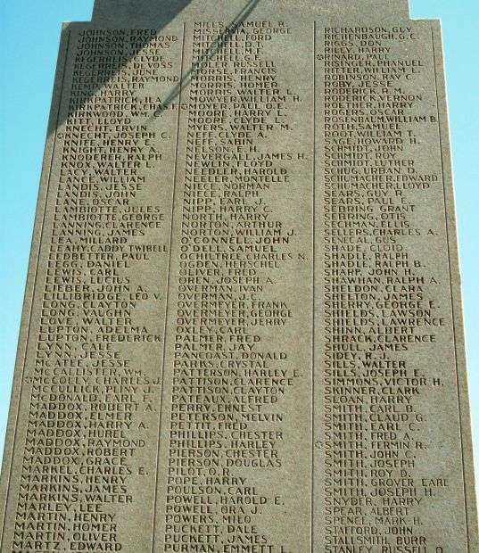 BLACKFORD COUNTY WORLD WAR I MEMORIAL HONOR ROLL STONE C