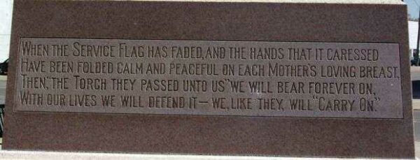 BLACKFORD COUNTY WORLD WAR I MEMORIAL NARRATIVE STONE