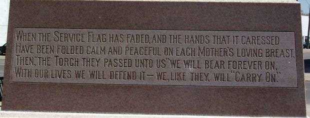 BLACKFORD COUNTY WORLD WAR I MEMORIAL NARRATIVE STONE