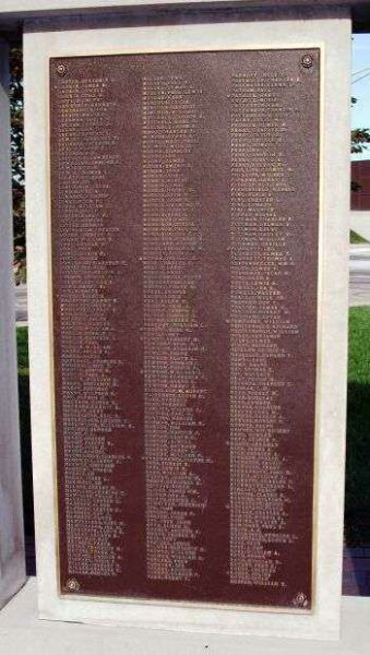 BARTHOLOMEW COUNTY WORLD WAR I MEMORIAL PLAQUE C