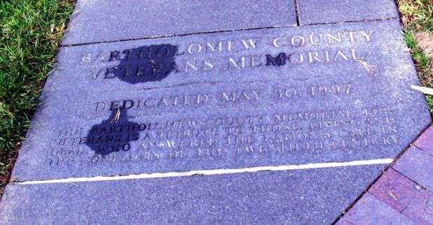 BARTHOLOMEW COUNTY VETERANS MEMORIAL DEDICATION STONE