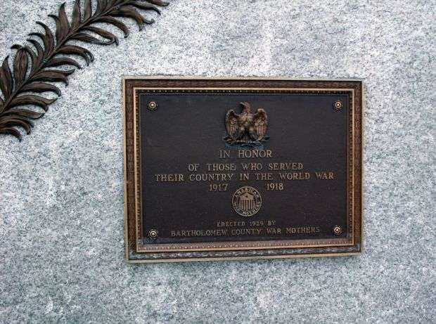 BARTTHOLOMEW COUNTY WORLD WAR I MEMORIAL PLAQUE