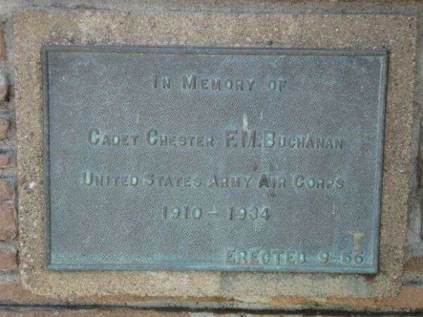 CADET CHESTER F.M. BUCHANAN MEMORIAL PLAQUE