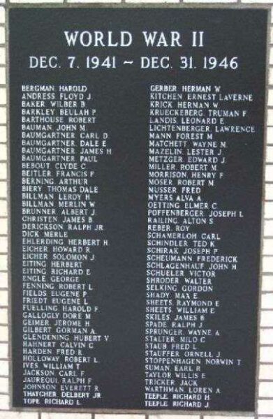 ADAMS COUNTY WAR VETERANS MEMORIAL PANEL C