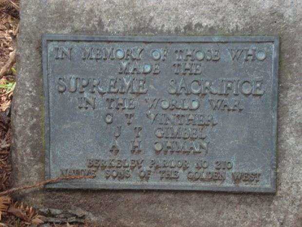 BERKELEY VETERANS MEMORIAL PLAQUE