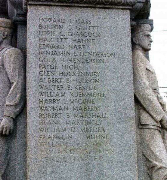 DANVILLE WORLD WAR I MEMORIAL HONOR ROLL STONE A